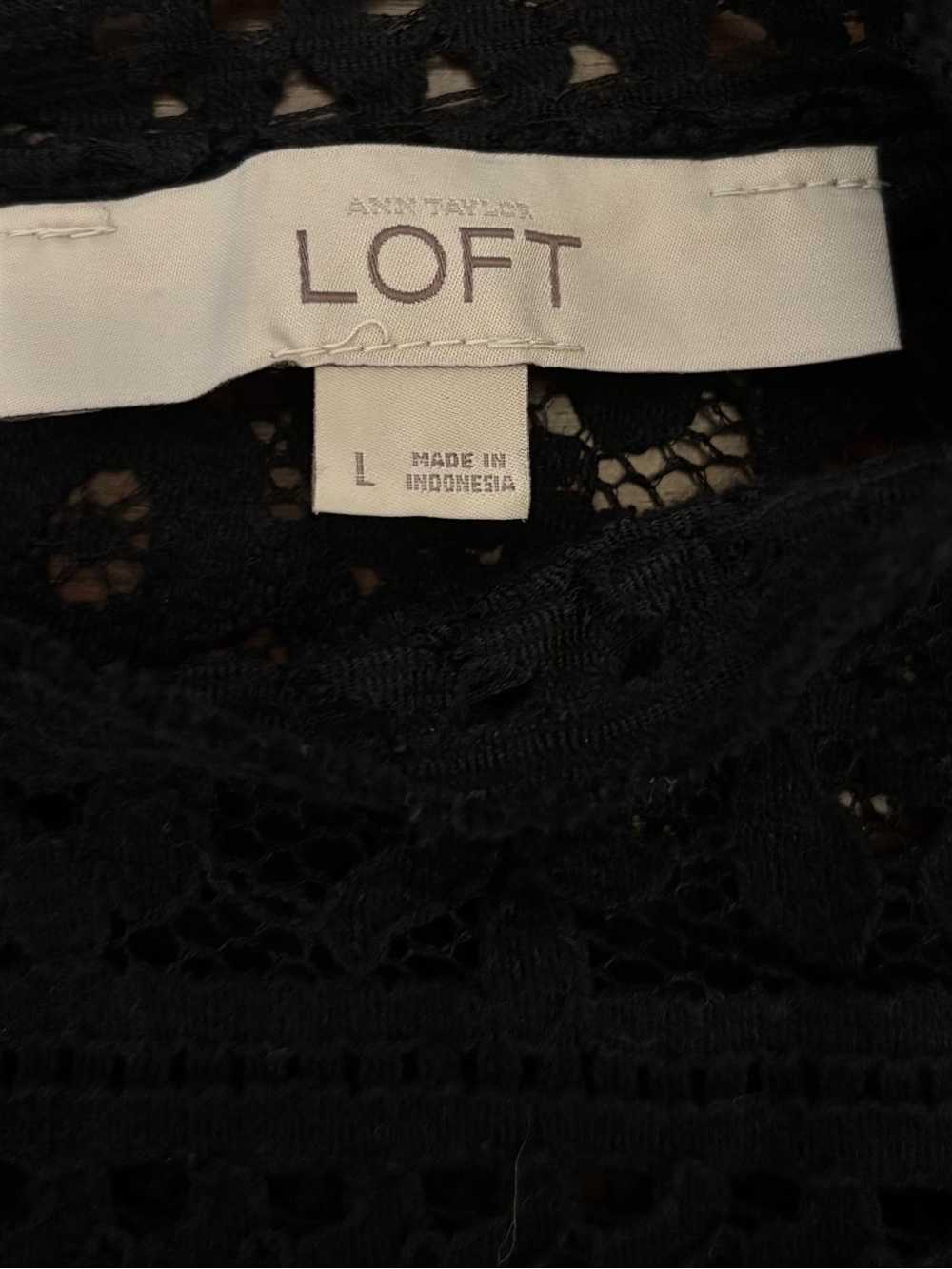 Loft Black Crochet Lace Top - Picture 4 of 4